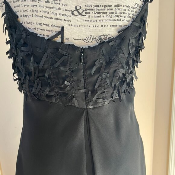 ABS Evening Collection Black Chiffon Cocktail Dress, Size 8 (fits like a 6) - Picture 7 of 10